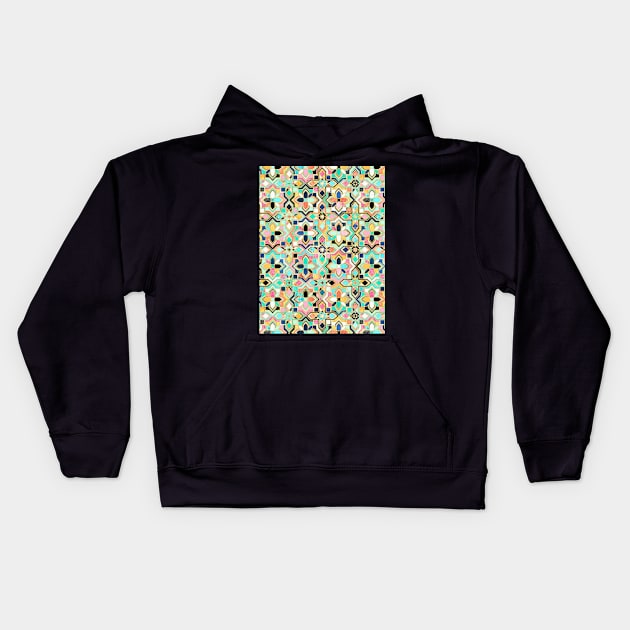 Gilded Boho Jeweled Tiles Kids Hoodie by micklyn